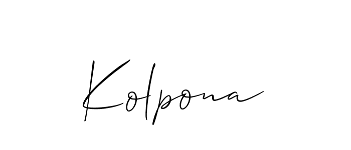 The best way (Allison_Script) to make a short signature is to pick only two or three words in your name. The name Kolpona include a total of six letters. For converting this name. Kolpona signature style 2 images and pictures png