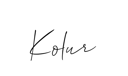 Make a short Kolur signature style. Manage your documents anywhere anytime using Allison_Script. Create and add eSignatures, submit forms, share and send files easily. Kolur signature style 2 images and pictures png