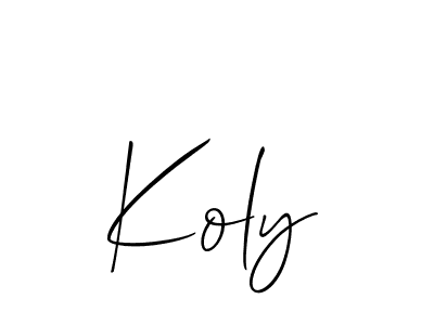 Create a beautiful signature design for name Koly. With this signature (Allison_Script) fonts, you can make a handwritten signature for free. Koly signature style 2 images and pictures png