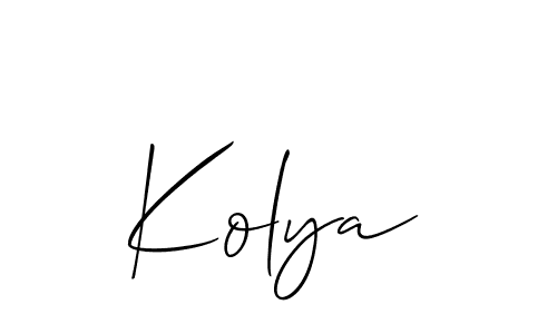 Allison_Script is a professional signature style that is perfect for those who want to add a touch of class to their signature. It is also a great choice for those who want to make their signature more unique. Get Kolya name to fancy signature for free. Kolya signature style 2 images and pictures png