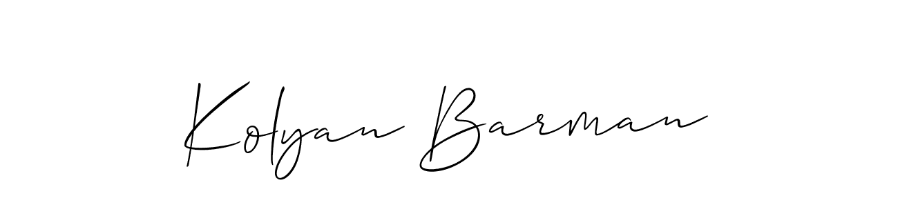 How to make Kolyan Barman signature? Allison_Script is a professional autograph style. Create handwritten signature for Kolyan Barman name. Kolyan Barman signature style 2 images and pictures png