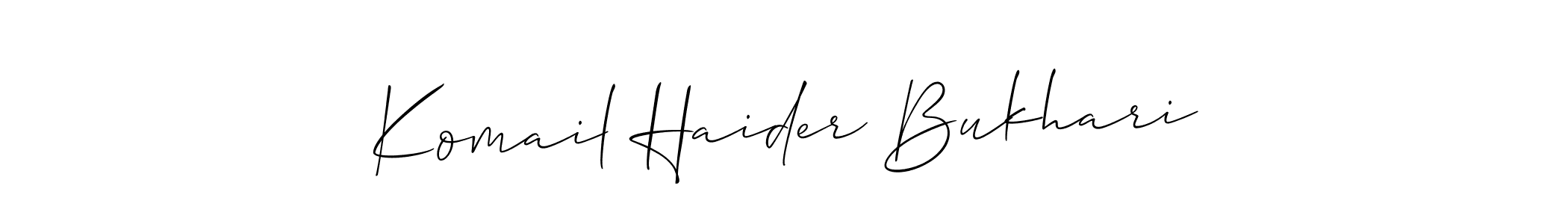 The best way (Allison_Script) to make a short signature is to pick only two or three words in your name. The name Komail Haider Bukhari include a total of six letters. For converting this name. Komail Haider Bukhari signature style 2 images and pictures png