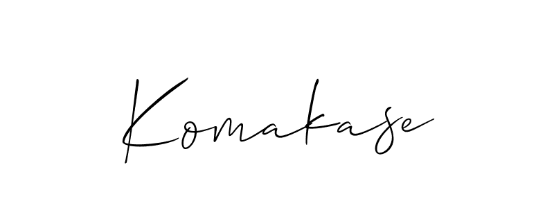 Use a signature maker to create a handwritten signature online. With this signature software, you can design (Allison_Script) your own signature for name Komakase. Komakase signature style 2 images and pictures png