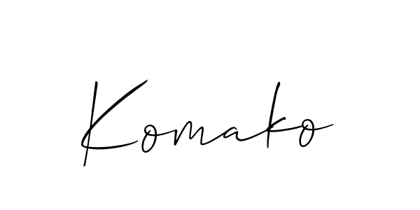 Also we have Komako name is the best signature style. Create professional handwritten signature collection using Allison_Script autograph style. Komako signature style 2 images and pictures png