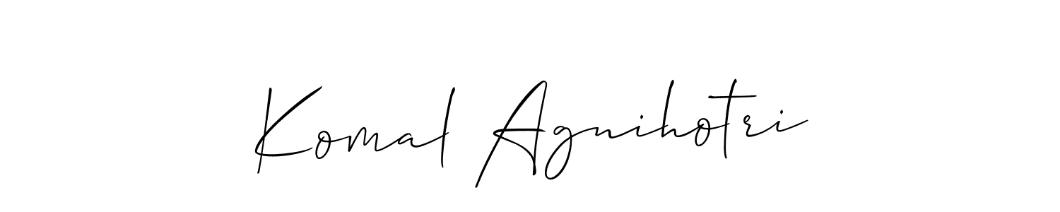 How to Draw Komal Agnihotri signature style? Allison_Script is a latest design signature styles for name Komal Agnihotri. Komal Agnihotri signature style 2 images and pictures png