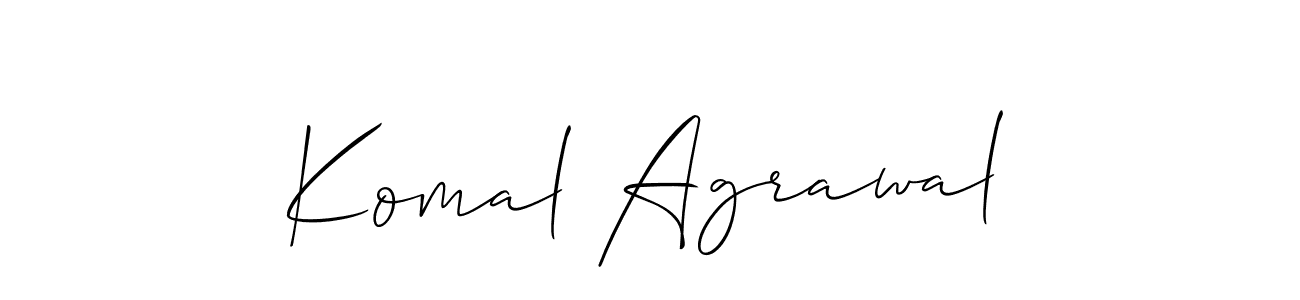 The best way (Allison_Script) to make a short signature is to pick only two or three words in your name. The name Komal Agrawal include a total of six letters. For converting this name. Komal Agrawal signature style 2 images and pictures png