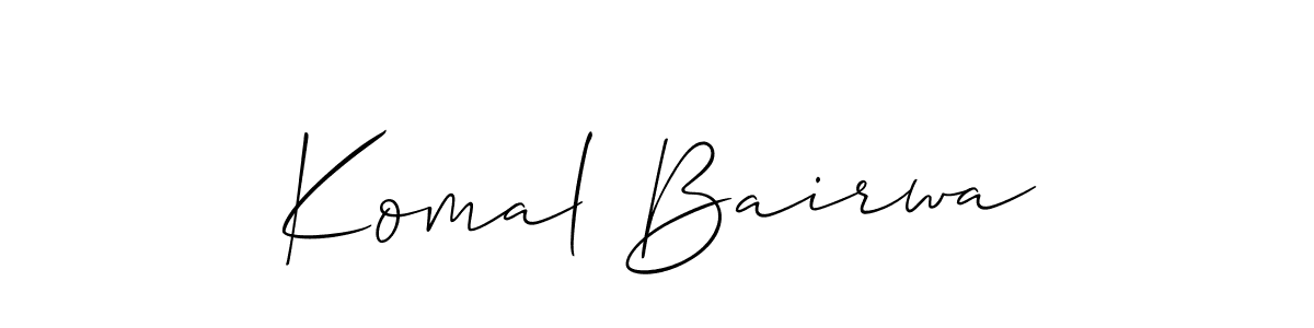 Create a beautiful signature design for name Komal Bairwa. With this signature (Allison_Script) fonts, you can make a handwritten signature for free. Komal Bairwa signature style 2 images and pictures png