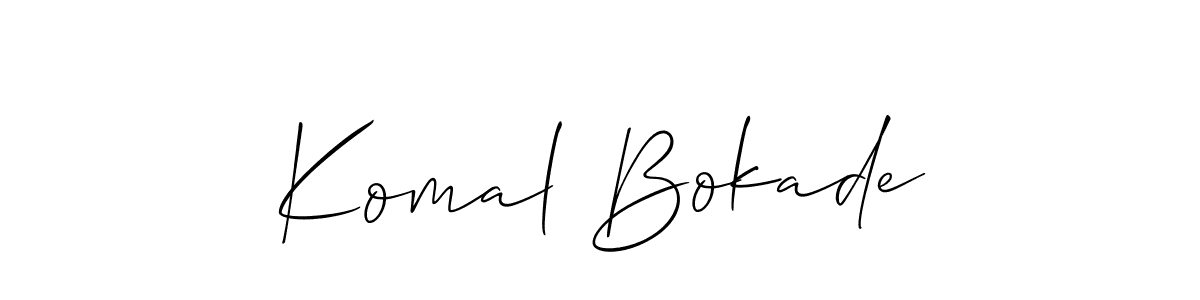 Also we have Komal Bokade name is the best signature style. Create professional handwritten signature collection using Allison_Script autograph style. Komal Bokade signature style 2 images and pictures png