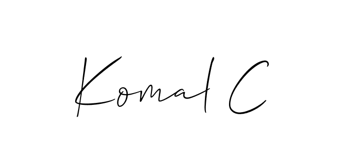 Create a beautiful signature design for name Komal C. With this signature (Allison_Script) fonts, you can make a handwritten signature for free. Komal C signature style 2 images and pictures png