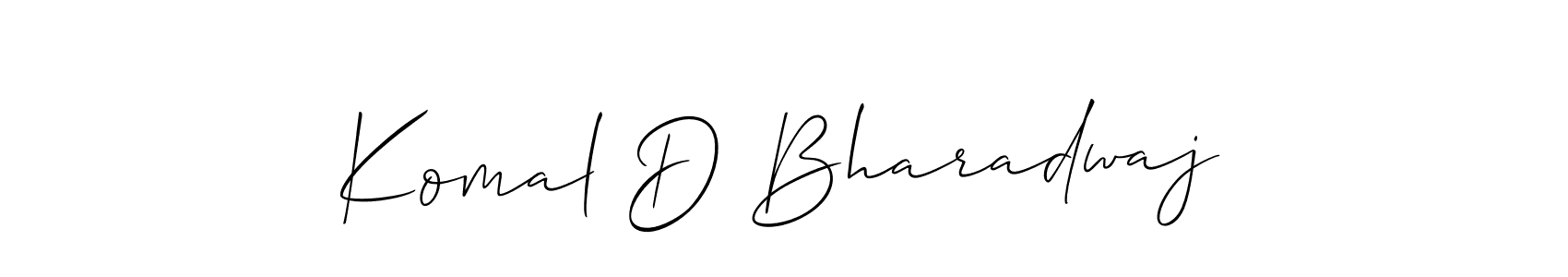 This is the best signature style for the Komal D Bharadwaj name. Also you like these signature font (Allison_Script). Mix name signature. Komal D Bharadwaj signature style 2 images and pictures png