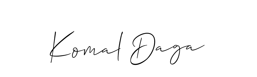 Design your own signature with our free online signature maker. With this signature software, you can create a handwritten (Allison_Script) signature for name Komal Daga. Komal Daga signature style 2 images and pictures png