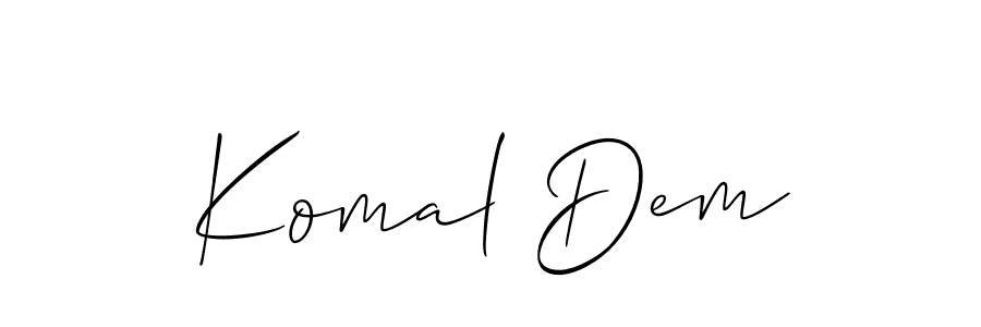 Also we have Komal Dem name is the best signature style. Create professional handwritten signature collection using Allison_Script autograph style. Komal Dem signature style 2 images and pictures png
