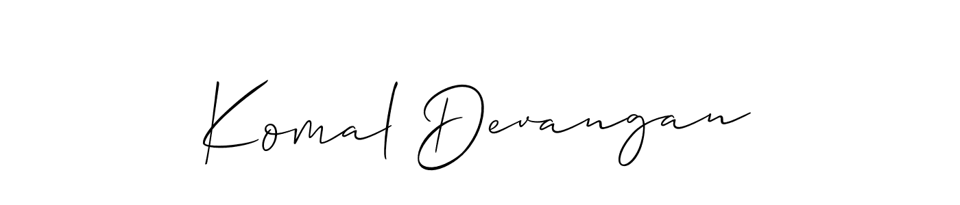 The best way (Allison_Script) to make a short signature is to pick only two or three words in your name. The name Komal Devangan include a total of six letters. For converting this name. Komal Devangan signature style 2 images and pictures png