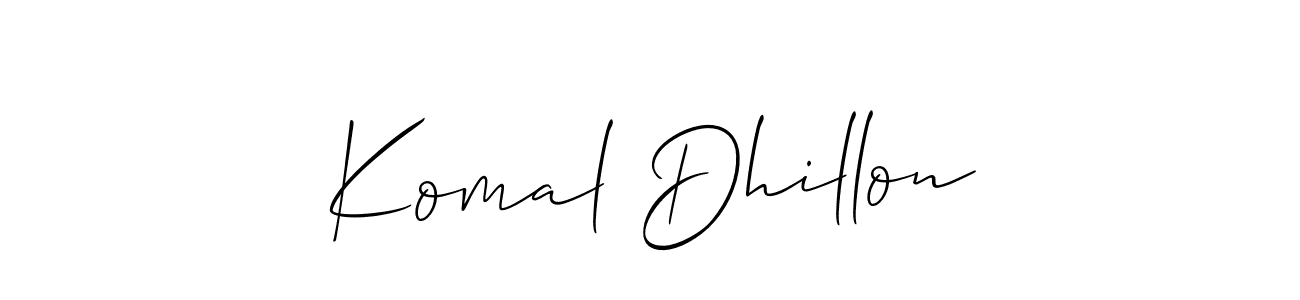 You should practise on your own different ways (Allison_Script) to write your name (Komal Dhillon) in signature. don't let someone else do it for you. Komal Dhillon signature style 2 images and pictures png