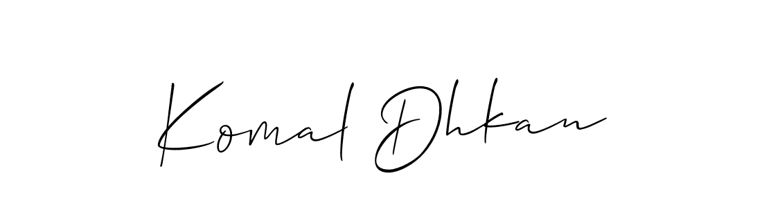 Also You can easily find your signature by using the search form. We will create Komal Dhkan name handwritten signature images for you free of cost using Allison_Script sign style. Komal Dhkan signature style 2 images and pictures png