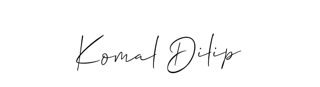 Also You can easily find your signature by using the search form. We will create Komal Dilip name handwritten signature images for you free of cost using Allison_Script sign style. Komal Dilip signature style 2 images and pictures png