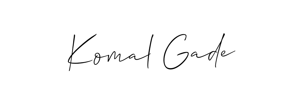 Create a beautiful signature design for name Komal Gade. With this signature (Allison_Script) fonts, you can make a handwritten signature for free. Komal Gade signature style 2 images and pictures png