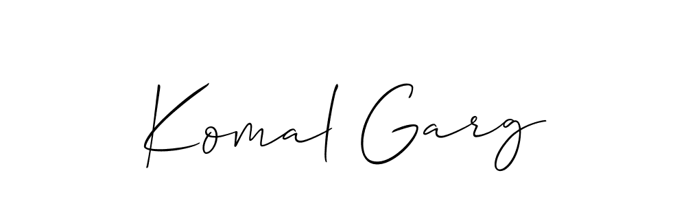 Design your own signature with our free online signature maker. With this signature software, you can create a handwritten (Allison_Script) signature for name Komal Garg. Komal Garg signature style 2 images and pictures png