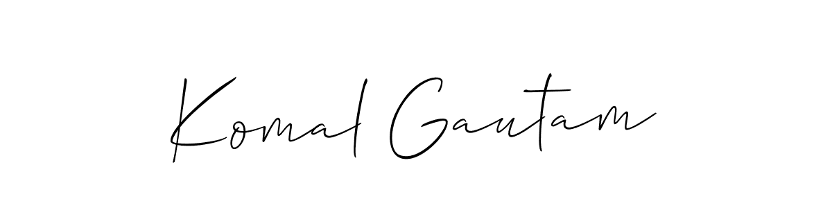 Make a beautiful signature design for name Komal Gautam. With this signature (Allison_Script) style, you can create a handwritten signature for free. Komal Gautam signature style 2 images and pictures png