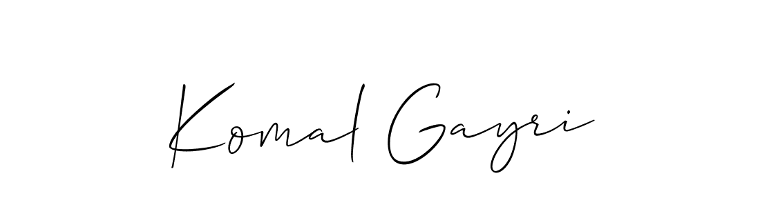 It looks lik you need a new signature style for name Komal Gayri. Design unique handwritten (Allison_Script) signature with our free signature maker in just a few clicks. Komal Gayri signature style 2 images and pictures png