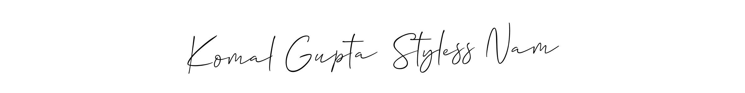 Allison_Script is a professional signature style that is perfect for those who want to add a touch of class to their signature. It is also a great choice for those who want to make their signature more unique. Get Komal Gupta  Styless Nam name to fancy signature for free. Komal Gupta  Styless Nam signature style 2 images and pictures png