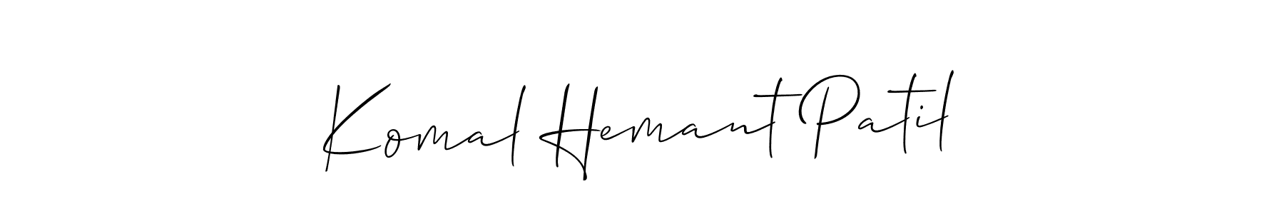 How to make Komal Hemant Patil name signature. Use Allison_Script style for creating short signs online. This is the latest handwritten sign. Komal Hemant Patil signature style 2 images and pictures png