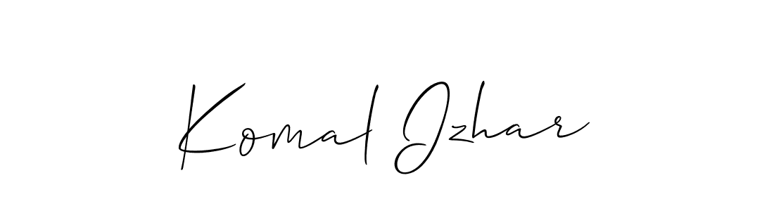 It looks lik you need a new signature style for name Komal Izhar. Design unique handwritten (Allison_Script) signature with our free signature maker in just a few clicks. Komal Izhar signature style 2 images and pictures png