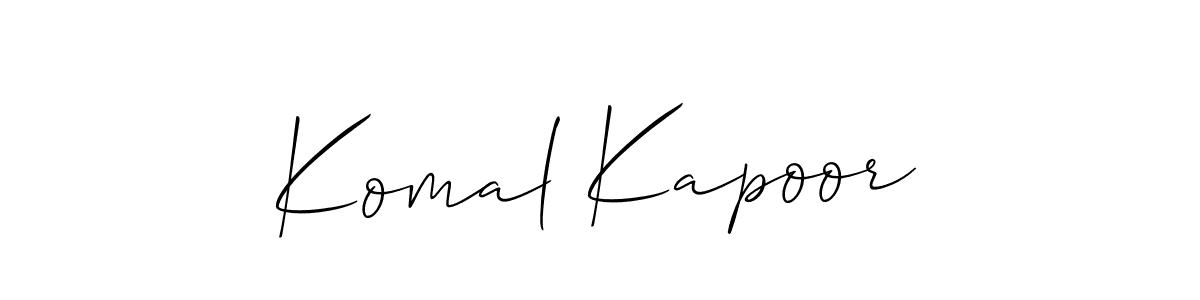 Allison_Script is a professional signature style that is perfect for those who want to add a touch of class to their signature. It is also a great choice for those who want to make their signature more unique. Get Komal Kapoor name to fancy signature for free. Komal Kapoor signature style 2 images and pictures png