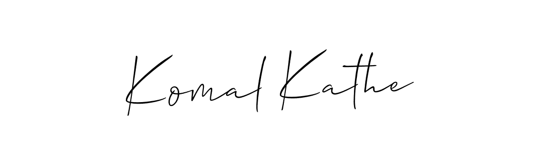 You should practise on your own different ways (Allison_Script) to write your name (Komal Kathe) in signature. don't let someone else do it for you. Komal Kathe signature style 2 images and pictures png