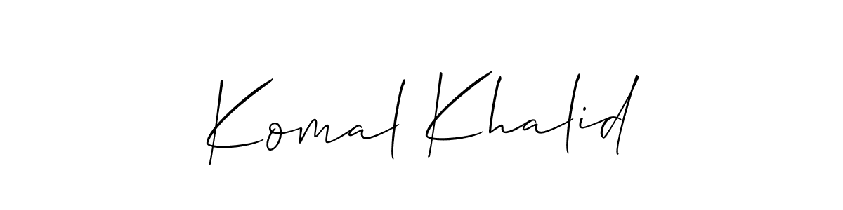 Create a beautiful signature design for name Komal Khalid. With this signature (Allison_Script) fonts, you can make a handwritten signature for free. Komal Khalid signature style 2 images and pictures png