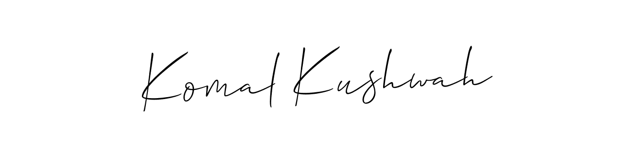 You should practise on your own different ways (Allison_Script) to write your name (Komal Kushwah) in signature. don't let someone else do it for you. Komal Kushwah signature style 2 images and pictures png