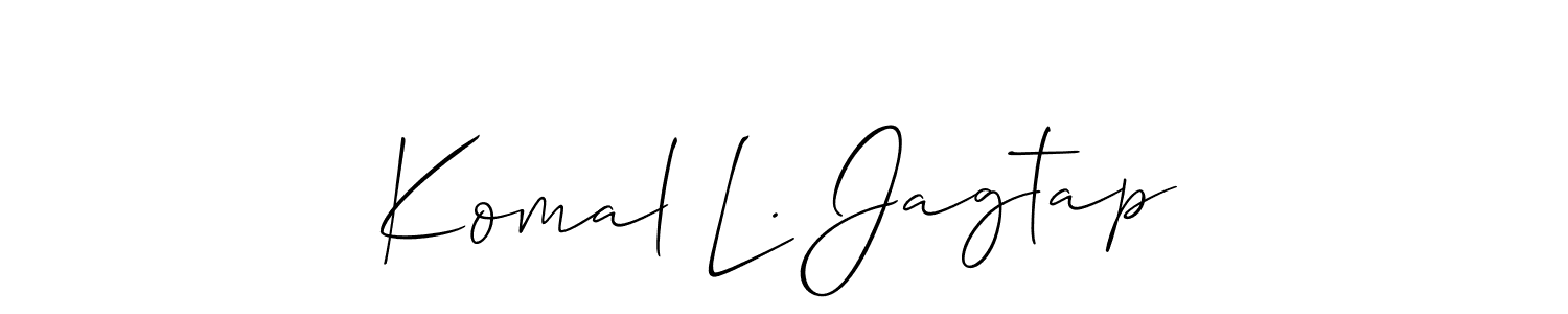 Create a beautiful signature design for name Komal L. Jagtap. With this signature (Allison_Script) fonts, you can make a handwritten signature for free. Komal L. Jagtap signature style 2 images and pictures png