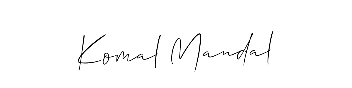 Create a beautiful signature design for name Komal Mandal. With this signature (Allison_Script) fonts, you can make a handwritten signature for free. Komal Mandal signature style 2 images and pictures png