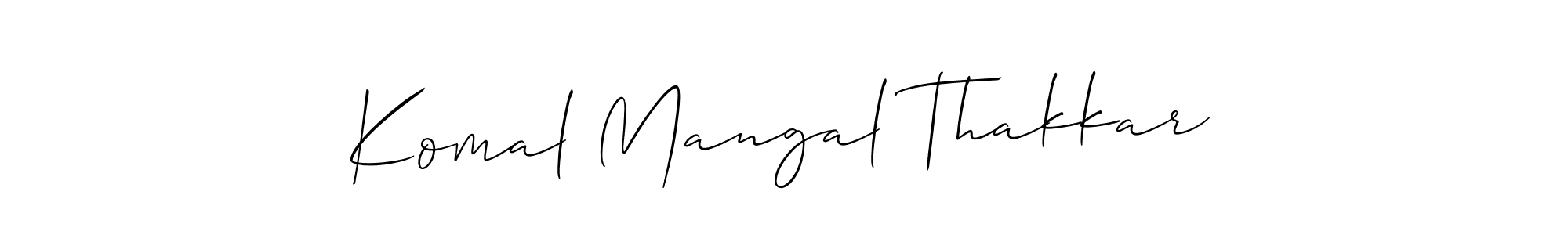Also we have Komal Mangal Thakkar name is the best signature style. Create professional handwritten signature collection using Allison_Script autograph style. Komal Mangal Thakkar signature style 2 images and pictures png