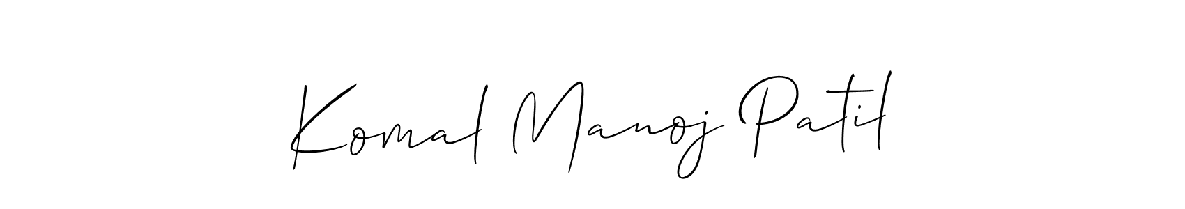 How to make Komal Manoj Patil name signature. Use Allison_Script style for creating short signs online. This is the latest handwritten sign. Komal Manoj Patil signature style 2 images and pictures png