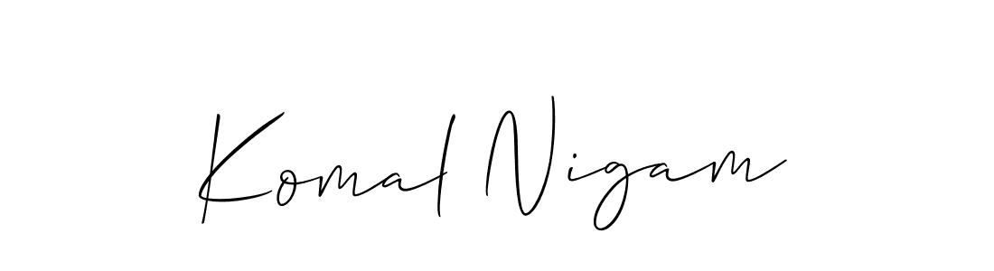 How to make Komal Nigam signature? Allison_Script is a professional autograph style. Create handwritten signature for Komal Nigam name. Komal Nigam signature style 2 images and pictures png