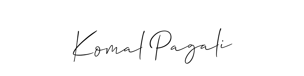 Create a beautiful signature design for name Komal Pagali. With this signature (Allison_Script) fonts, you can make a handwritten signature for free. Komal Pagali signature style 2 images and pictures png