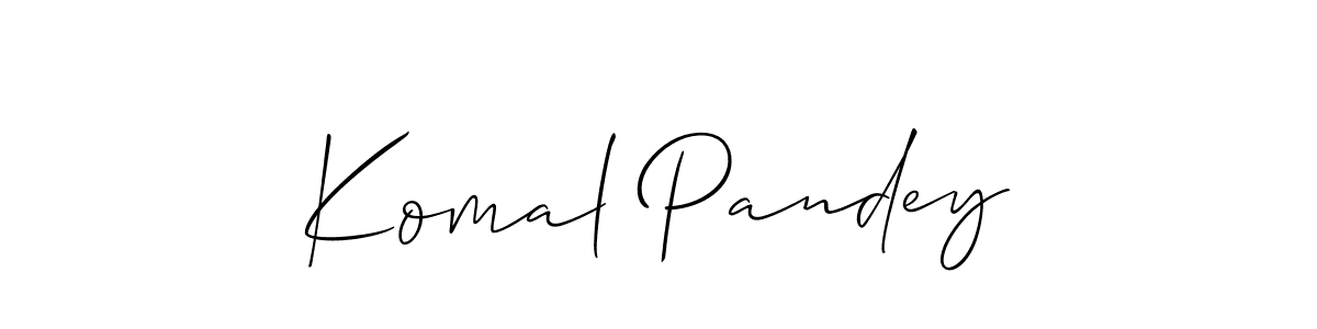 Also You can easily find your signature by using the search form. We will create Komal Pandey name handwritten signature images for you free of cost using Allison_Script sign style. Komal Pandey signature style 2 images and pictures png