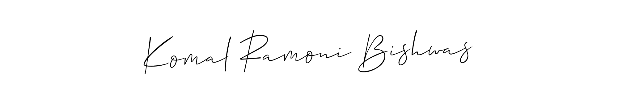 How to make Komal Ramoni Bishwas name signature. Use Allison_Script style for creating short signs online. This is the latest handwritten sign. Komal Ramoni Bishwas signature style 2 images and pictures png