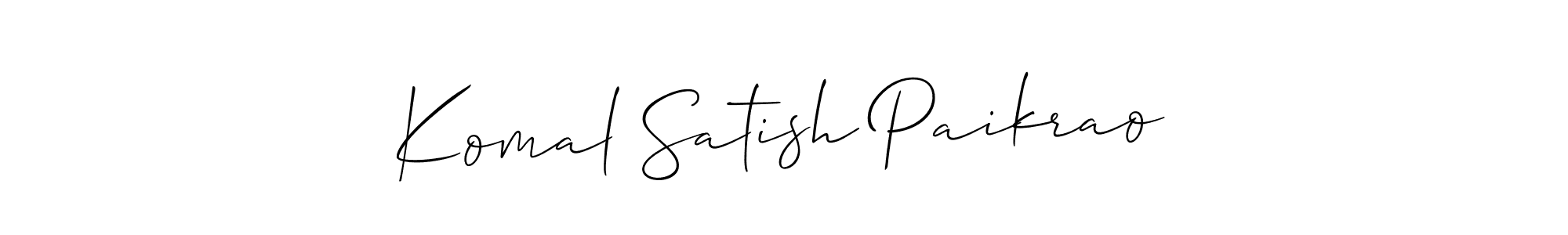 This is the best signature style for the Komal Satish Paikrao name. Also you like these signature font (Allison_Script). Mix name signature. Komal Satish Paikrao signature style 2 images and pictures png