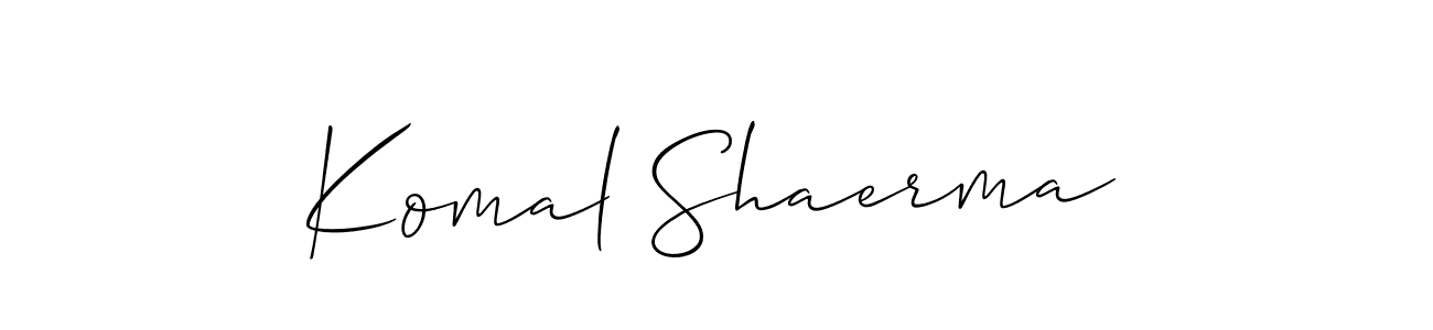 How to make Komal Shaerma name signature. Use Allison_Script style for creating short signs online. This is the latest handwritten sign. Komal Shaerma signature style 2 images and pictures png