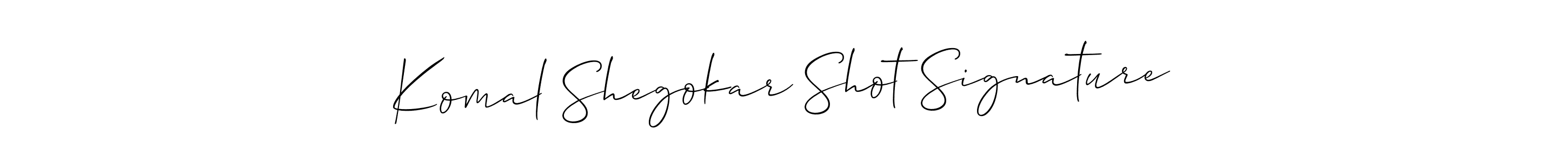 Make a short Komal Shegokar Shot Signature signature style. Manage your documents anywhere anytime using Allison_Script. Create and add eSignatures, submit forms, share and send files easily. Komal Shegokar Shot Signature signature style 2 images and pictures png