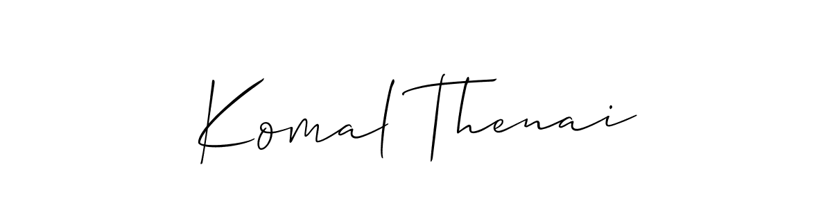 Create a beautiful signature design for name Komal Thenai. With this signature (Allison_Script) fonts, you can make a handwritten signature for free. Komal Thenai signature style 2 images and pictures png