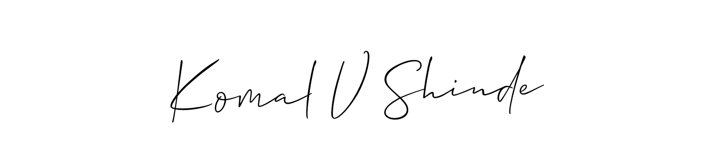 Design your own signature with our free online signature maker. With this signature software, you can create a handwritten (Allison_Script) signature for name Komal V Shinde. Komal V Shinde signature style 2 images and pictures png