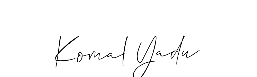 Use a signature maker to create a handwritten signature online. With this signature software, you can design (Allison_Script) your own signature for name Komal Yadu. Komal Yadu signature style 2 images and pictures png