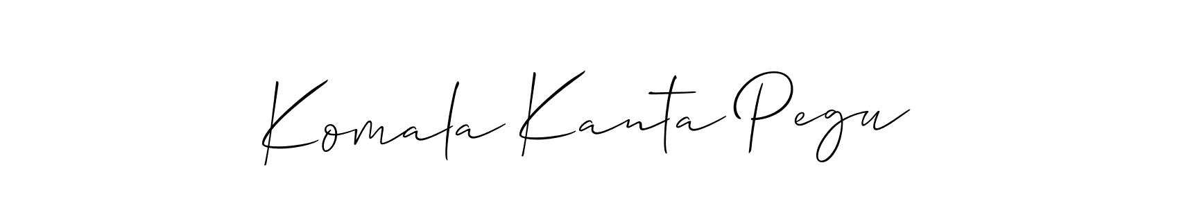 How to make Komala Kanta Pegu name signature. Use Allison_Script style for creating short signs online. This is the latest handwritten sign. Komala Kanta Pegu signature style 2 images and pictures png