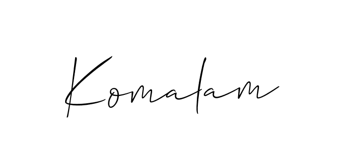Make a beautiful signature design for name Komalam. With this signature (Allison_Script) style, you can create a handwritten signature for free. Komalam signature style 2 images and pictures png