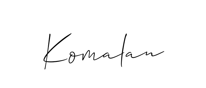Best and Professional Signature Style for Komalan. Allison_Script Best Signature Style Collection. Komalan signature style 2 images and pictures png