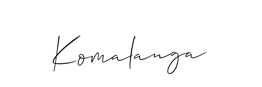 Allison_Script is a professional signature style that is perfect for those who want to add a touch of class to their signature. It is also a great choice for those who want to make their signature more unique. Get Komalanga name to fancy signature for free. Komalanga signature style 2 images and pictures png