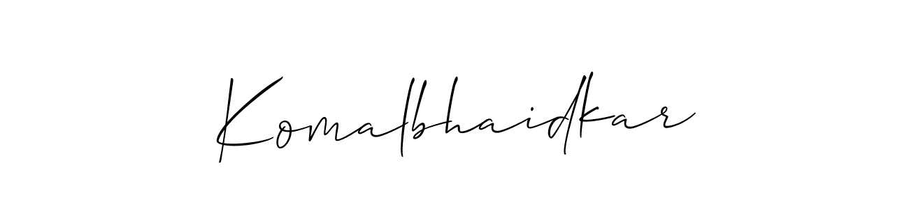 You should practise on your own different ways (Allison_Script) to write your name (Komalbhaidkar) in signature. don't let someone else do it for you. Komalbhaidkar signature style 2 images and pictures png